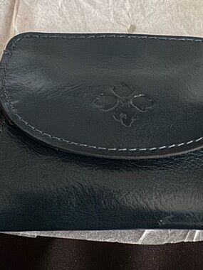 Patricia Nash Blue Leather Bifold Wallet with Snap Coin Pocket